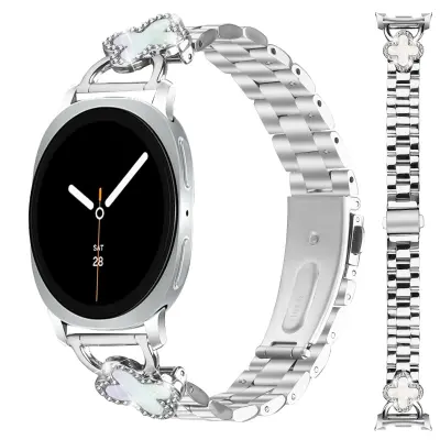 Clover remen za sat od nehrđajućeg čelika kompatibilan sa Samsung Galaxy Watch 8/8 Classic Srebrna