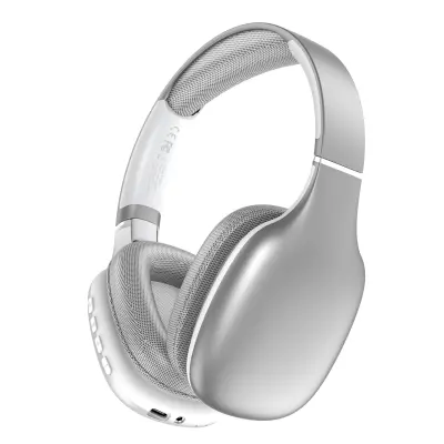 Bežične Bluetooth 5.4 slušalice preko uha - Stereo zvuk, dugo trajanje baterije, uklanjanje buke Srebrna
