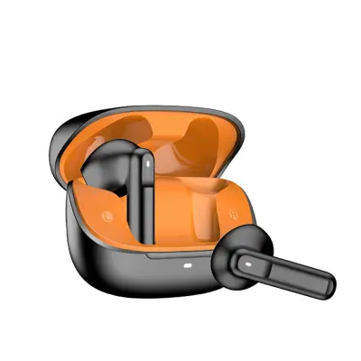 TWS bežične Bluetooth slušalice s Quad-Mic ENC poništavanjem buke Crna+Narančasta