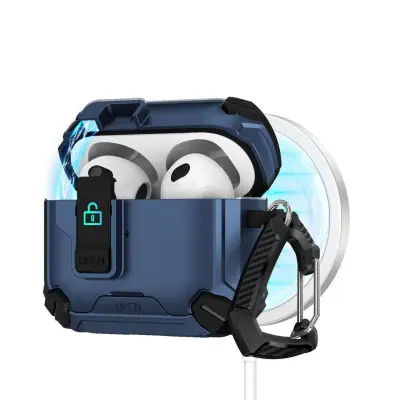 Magnetni plavi etui za AirPods Pro 3, kompatibilan s Apple AirPods Pro 4, s multifunkcionalnim stalkom
