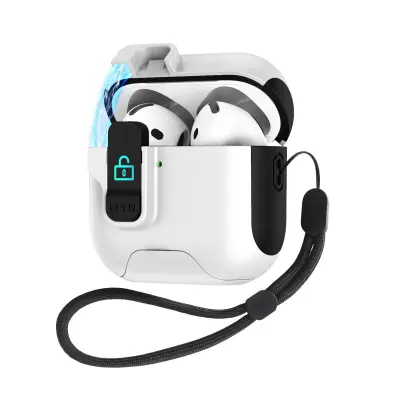 Bijela TPU zaštitna futrola kompatibilna s AirPods 4 - otporna na udarce, potpuna zaštita i funkcija stalka Bijela