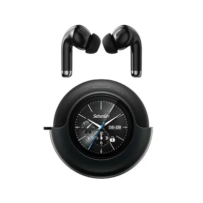 T7 Crne In-Ear Bluetooth Slušalice s Zaslonom: Kontrola Dodirom, 30H Reprodukcije Crna