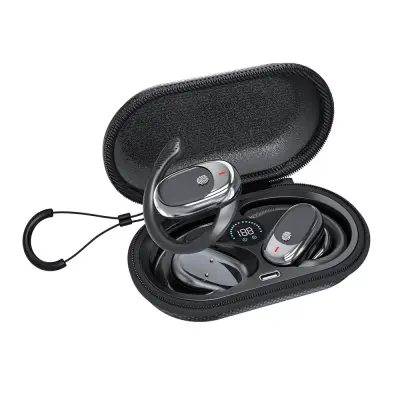Bluetooth slušalice: Otvoreno uho, dugo trajanje baterije Crna