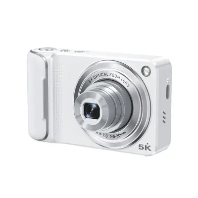 6X optički zum digitalni fotoaparat - HD selfie mini kamkorder s dvostrukom lećom i zaslonom osjetljivim na dodir Bijela
