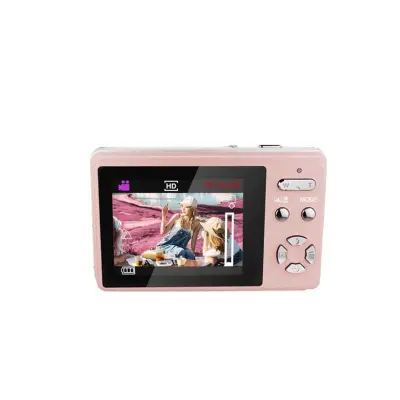 Ružičasti digitalni fotoaparat - 48MP, 16x zum, prijenosni putni fotoaparat Pink