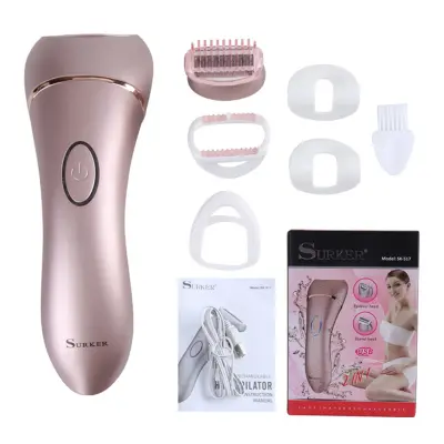 Ružičasti električni odstranjivač dlačica - punjivi, vodootporni i prijenosni epilator Pink