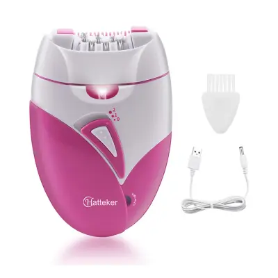 Ružičasto crveni električni epilator - Bezbolno uklanjanje dlačica s USB punjenjem i LED svjetlom Ružičasto crvena