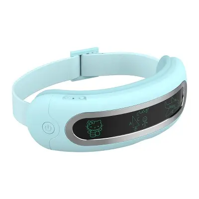 Pametni masažer za oči sa zračnim tlakom, toplinom, vibracijama, Bluetooth glazbom i glasovnim prijenosom Plava