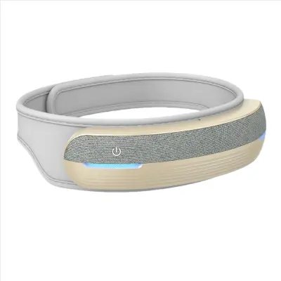 Sivi masažer za oči sa zračnim tlakom, grijanjem, vibracijama, Bluetooth glazbom i glasovnim emitiranjem Siva