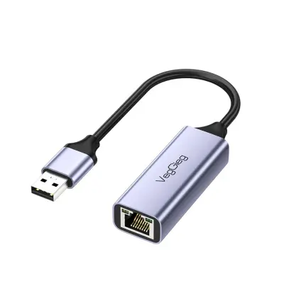 USB na Gigabit Ethernet adapter - Aluminijska legura, brzi 2.5G žičani mrežni konektor Siva