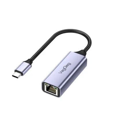 Adapter Type-C na Gigabit Ethernet - Konektor od aluminijske legure RJ45 Siva
