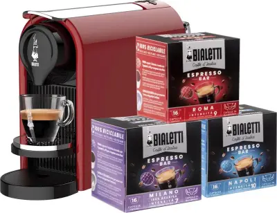 Bialetti Gioia Plus aparat za kavu na kapsule, crveni