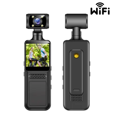 HD Kamera M12+WiFi za nošenje na tijelu sa stražnjom kopčom: Prijenosni video rekorder Crna