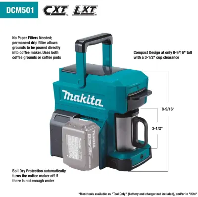 Makita DCM501Z bežični prijenosni aparat za kavu