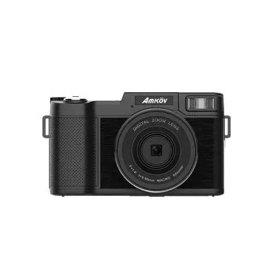 48MP 4K Digital Mirrorless Camera with Flip Screen, 4X Zoom, and Face Detection Crna