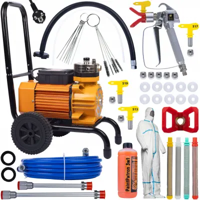 Bezzračni Raspršivač Strong Orange Storm SOS03 – 3500W, 22MPA, 18L/Min | Set Pribora Za Bojanje