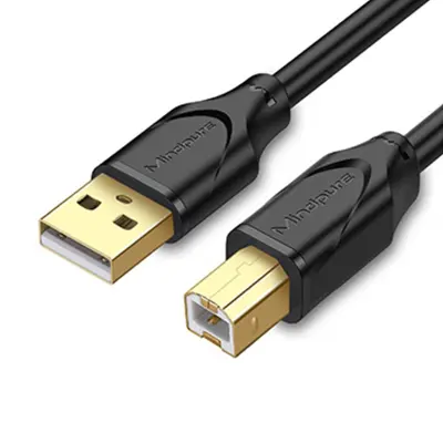 USB 2.0 kabel za pisač - pozlaćeni kabel za napajanje za brzi prijenos podataka Crna
