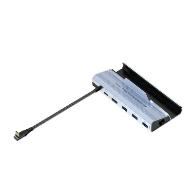 6-u-1 aluminijska priključna stanica kompatibilna sa Steam Deck & Asus ručnim igraćim konzolama Crna