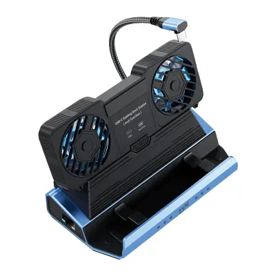 9-u-1 USB-C Docking Station s odvojivim dvostrukim ventilatorom - Proširite potencijal svog uređaja Crna