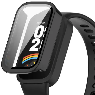 Futrola za Xiaomi Band 9 Active i Redmi Band 3 sa zaštitnim staklom Crna