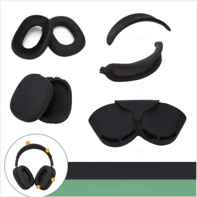 AirPods Max 5-u-1 silikonski zaštitni set futrola: Traka za glavu, Nosač, Poklopci za uši, Futrola i Torbica za pohranu - Kompatibilno s Apple AirPods