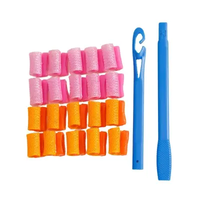 Set od 20 viklera za kosu bez topline - Stvorite effortless frizure u obliku rolice od jaja i vodenog vala Mješovite boje