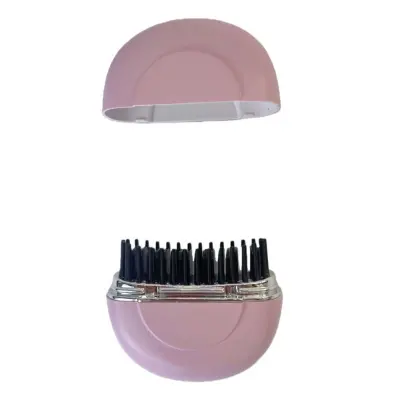 Mini Cordless Hair Straightener Brush - Portable & Rechargeable Styling Comb Pink