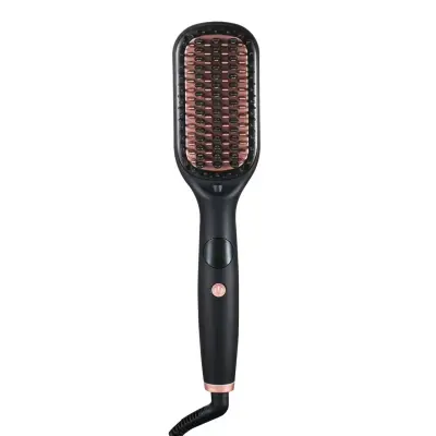 Home Electric Negative Ion Hair Straightener Brush - 2-u-1 Styling Comb s Podesivom Temperaturom Crna