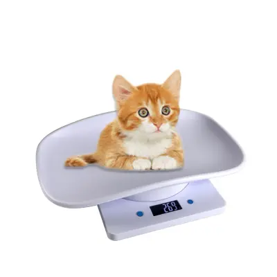 Digitalna vaga za kućne ljubimce - kapacitet 15 kg s LCD zaslonom Bijela