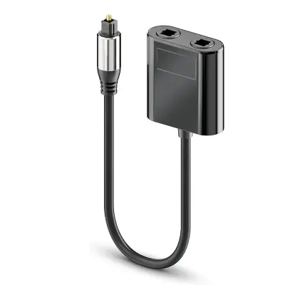 0,25 m optički audio razdjelnik - 1 u 2 izlaza Toslink SPDIF adapter Crna