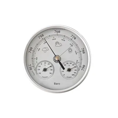 130mm Analogni barometar s termometrom i higrometrom - 3-u-1 meteorološka stanica Bijela