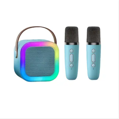 Prijenosni Bluetooth Karaoke Zvučnik (Basic Edition) s Dva Mikrofona i Zvučnikom Plava