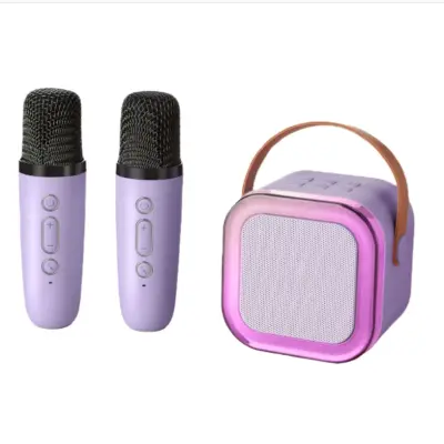 Prijenosni Bluetooth Karaoke Zvučnik (Basic Edition) s Dva Mikrofona i Zvučnikom Ljubičasta