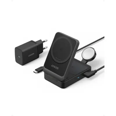 Stanica za bežično punjenje Anker, MagGo 3u1, 15W, B2557311, crna