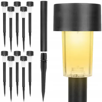 10x solarna podna LED vrtna lampa toplo bijela boje 37 cm