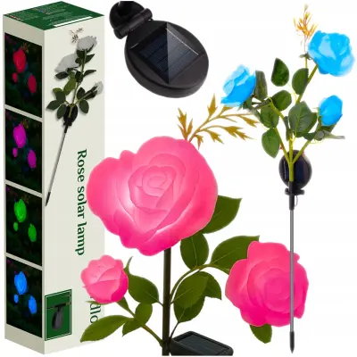 Solarna dekorativna LED RGB vrtna lampa rozeta 80 cm