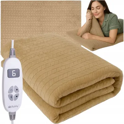 Električna periva grijaća deka od 85 W, 180 x 130 cm, bež boje