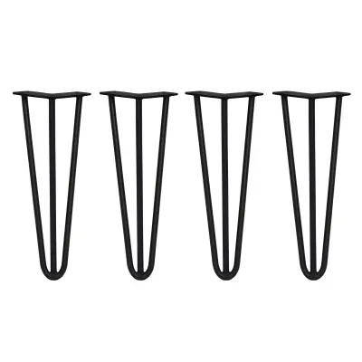 4 x 14" kopče za kosu - 3 kraka - 12 mm - crne