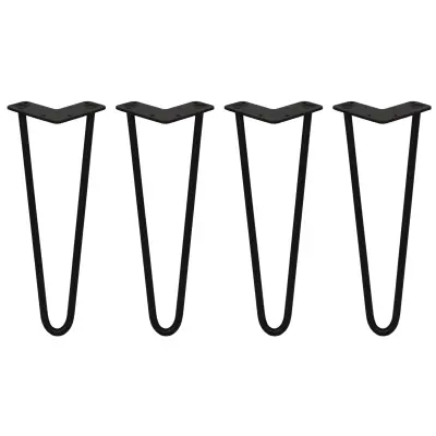 4 x 14" kopče za kosu - 2 kraka - 12 mm - crne