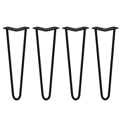 4 x 16" kopče za kosu - 2 kraka - 12 mm - crne