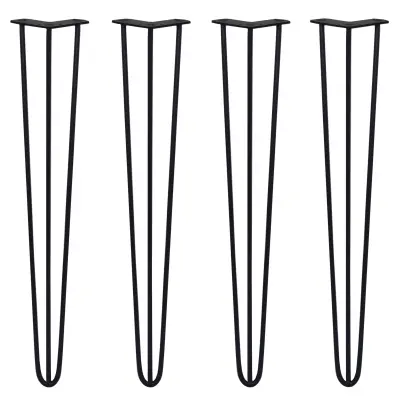 4 x šnale za kosu 28" - 3 kraka - 10 mm - crne