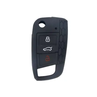 Zaštitni poklopac ključa - Crni silikonski VW Golf 7 Smart Key futrola kompatibilna s Volkswagenom Crna