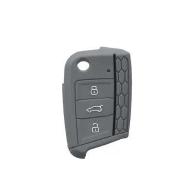 Silikonska navlaka za ključeve kompatibilna s Volkswagen Golf 7 — Honeycomb Soft Key Fob Protector Siva