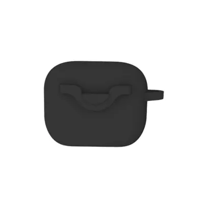Silikonska zaštitna futrola za AirPods 3 kompatibilne s Apple uređajima — otporna na udarce, periva, sportskog dizajna s kopčom Crna