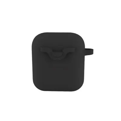 Bluetooth futrola za slušalice kompatibilna s AirPods 1 & 2 - Crna silikonska futrola s kopčom otporna na udarce Crna
