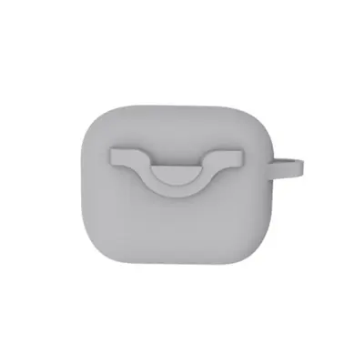 Silikonska zaštitna futrola kompatibilna s AirPods 3. generacije - Sivo mekano kućište otporno na udarce s kopčom Siva