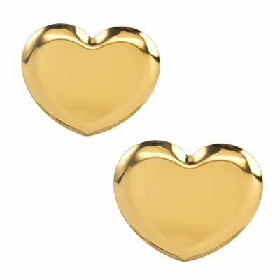 Nordic Light Luxury Metal Heart-Shaped Jewelry Tray Set of 2, Stainless Steel Decorative Dish Zlatna