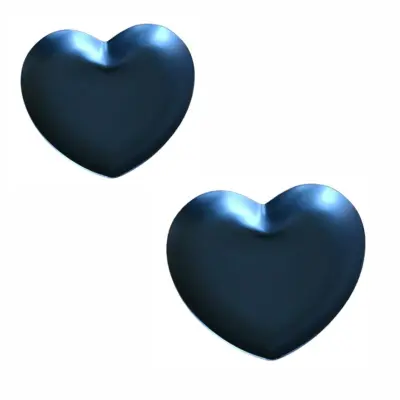 Nordic Light Luxury Metal Heart-Shaped Jewelry Tray Set of 2, Stainless Steel Decorative Dish Crna