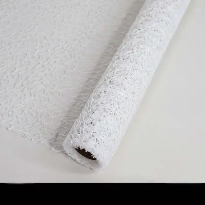 2 role šarene žakard mrežice sa šupljom čipkom i cvjetnim uzorkom - 50 cm x 5 jardi Bijela