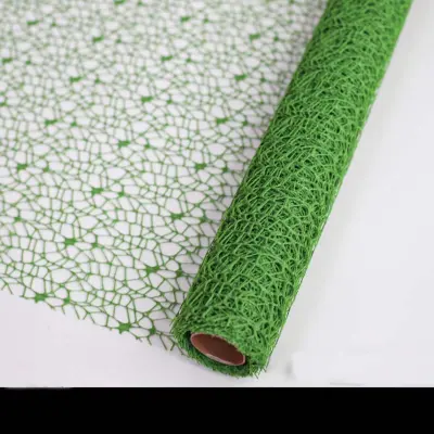 2 role šarene žakard mrežice sa šupljom čipkom i cvjetnim uzorkom - 50 cm x 5 jardi Zelena
